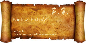 Panitz Holló névjegykártya